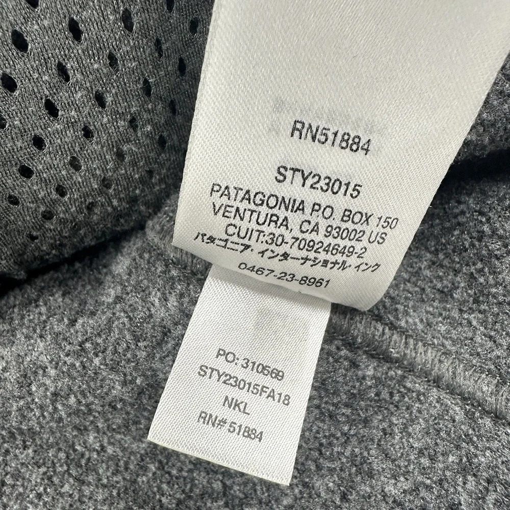 Patagonia Synchilla Full Zip Vest Womens Medium M Gray Singlewire Embroidered‎